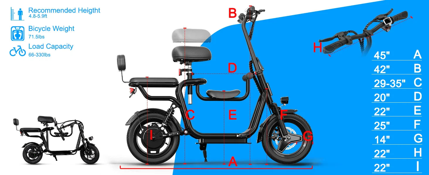 500W Electric Scooter with Seat – 17.5MPH