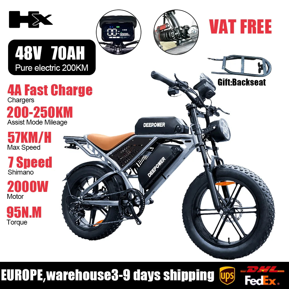 HX Q20PRO 2000W Fat Tire Electric Bike