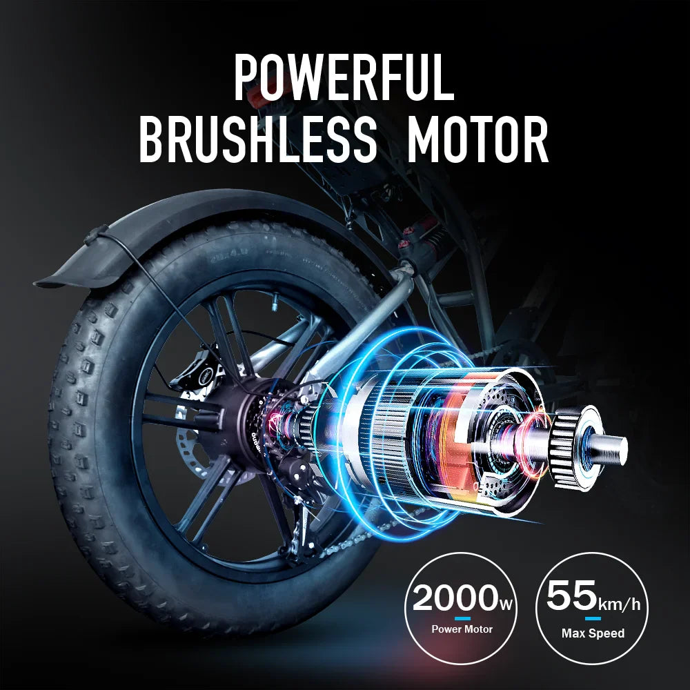 IDOTATA-S7 2000W Fat Tire Electric Bike – 48V 70Ah