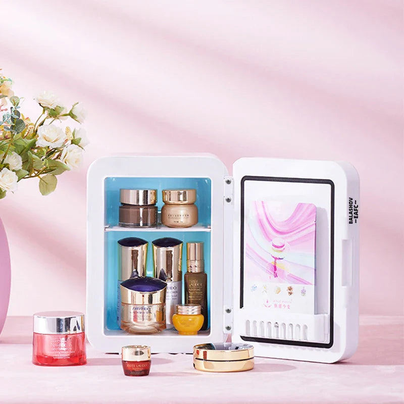 BALASHOV 4L Mini Refrigerator With LED Light Mirror