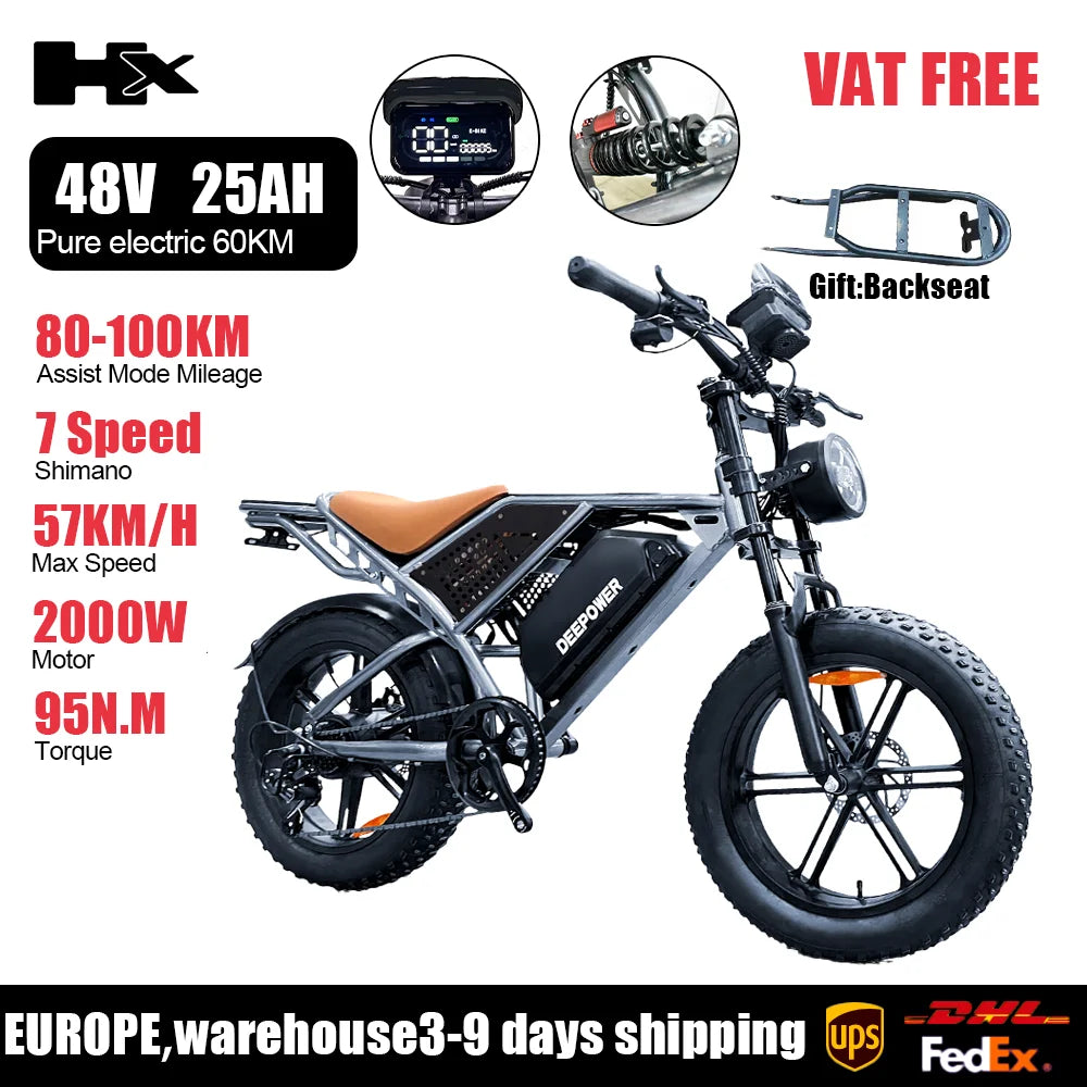 HX Q20PRO 2000W Fat Tire Electric Bike