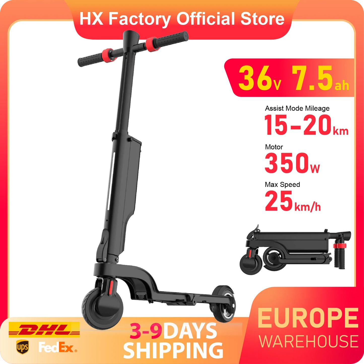 HX X6 350W Foldable Electric Scooter