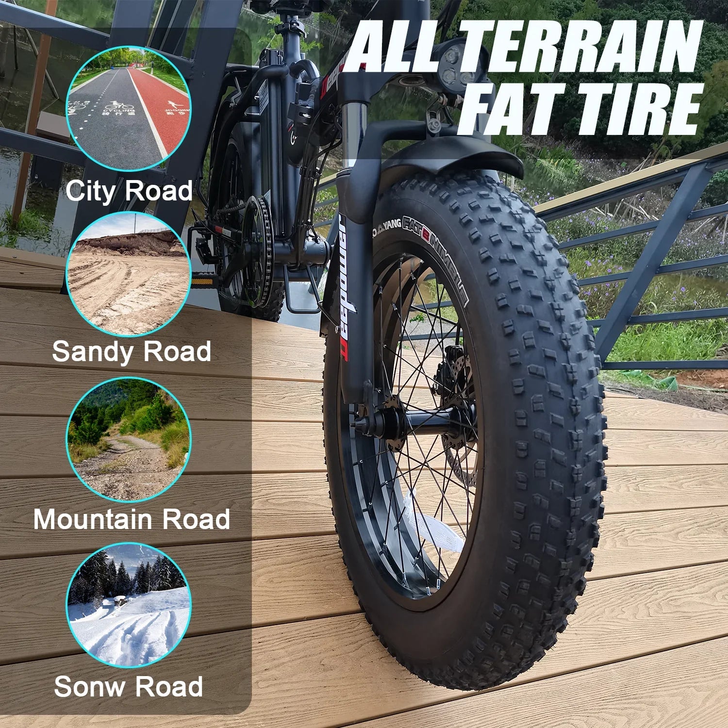 G20Pro 1000W Folding Fat Tire Ebike