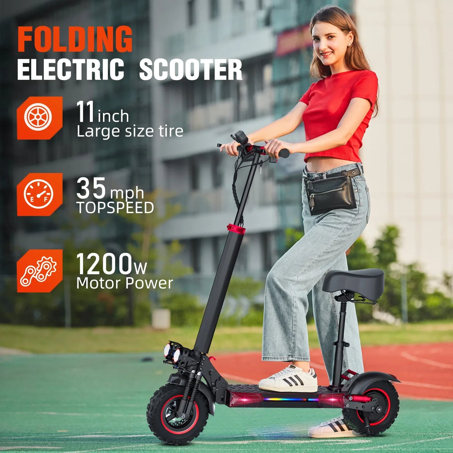 1200W Foldable Electric Scooter with Seat