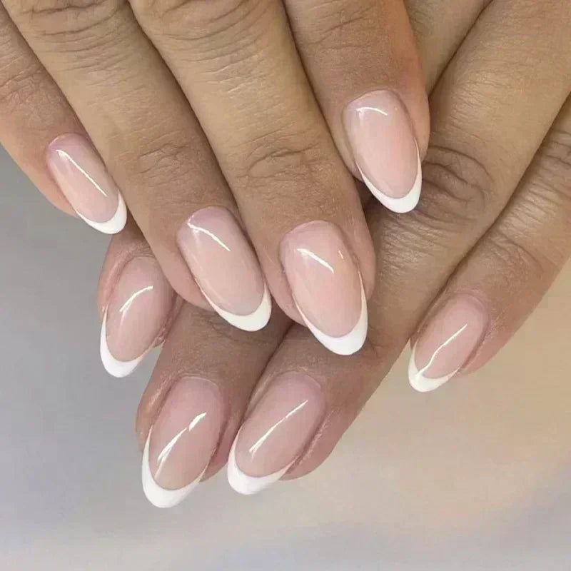 24pcs Short Almond Fake Nails