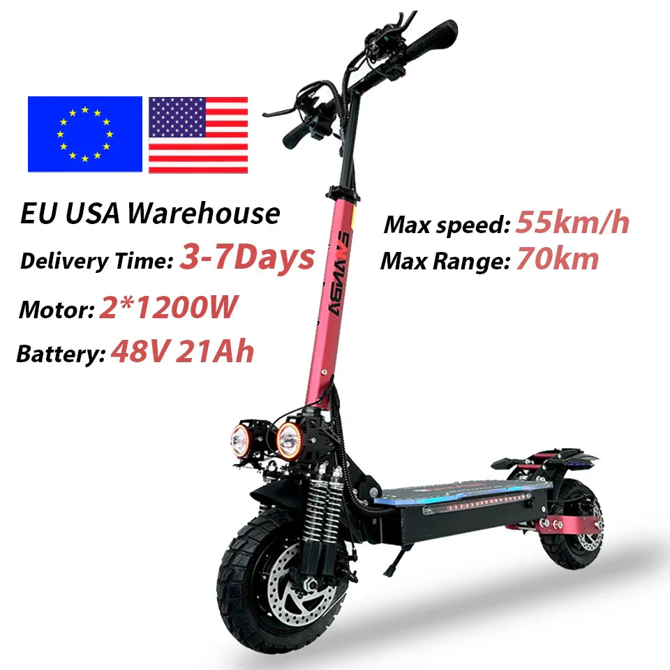 2400W Dual Motor Foldable Electric Scooter