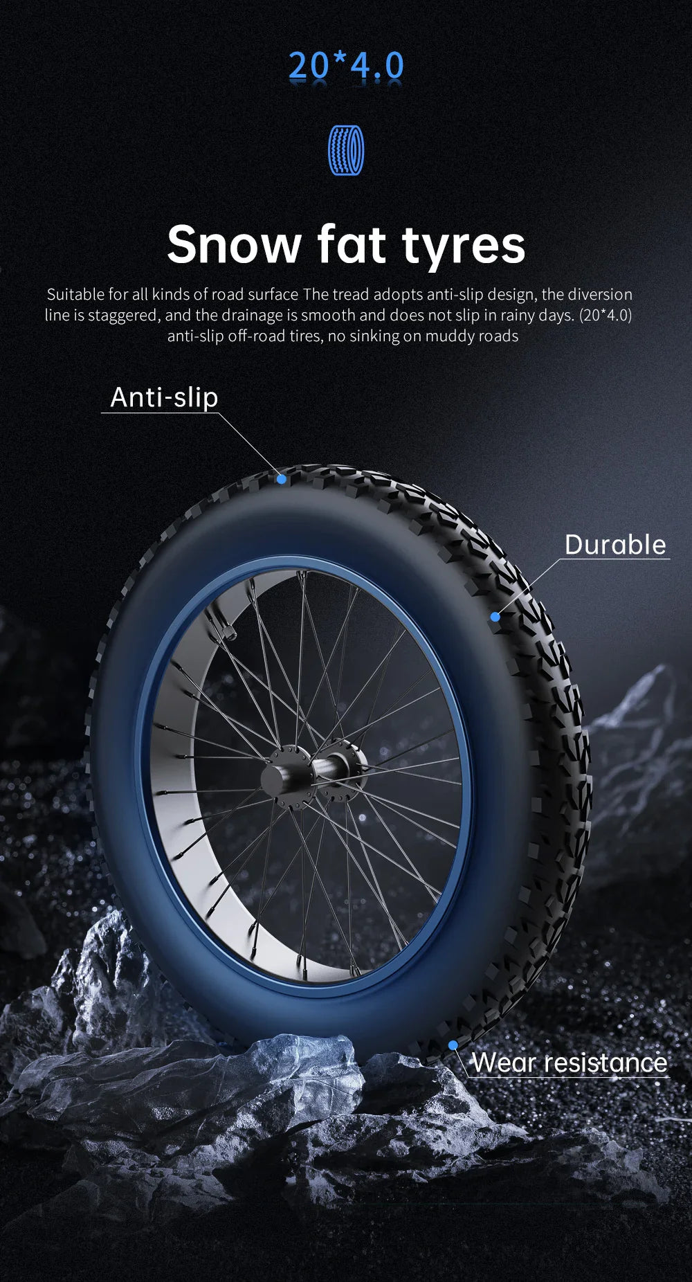 EKX T1 1000W Fat Tire Electric Bike – 48V 20Ah