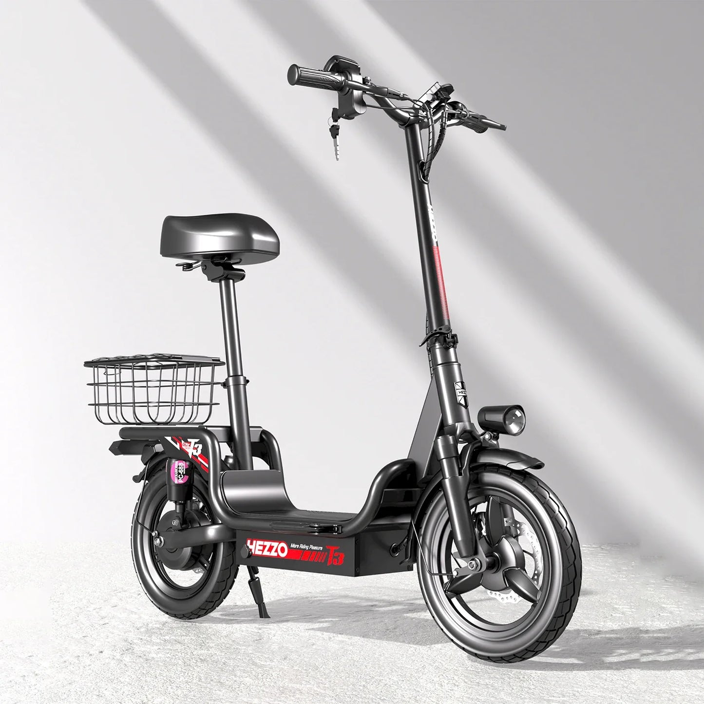 HEZZO 500W Electric Scooter – Seat & Basket, 20MPH