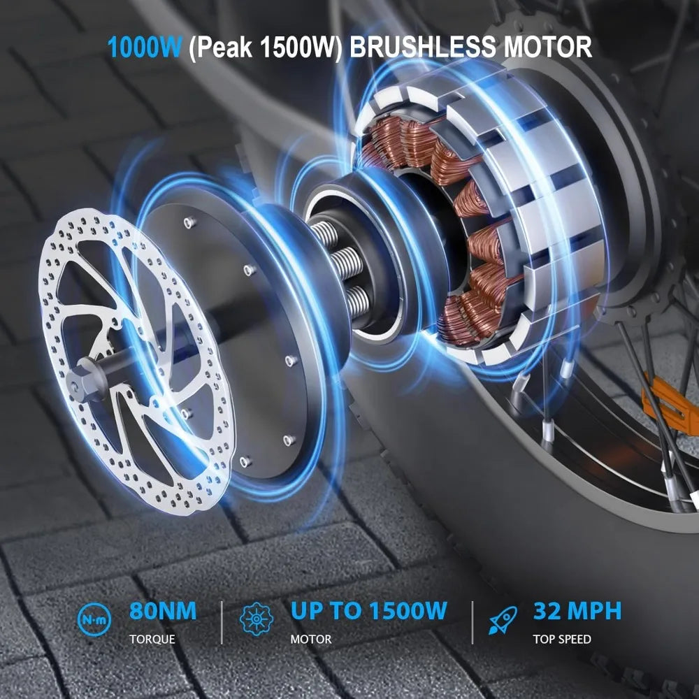 1000W 20" Fat Tire Electric Bike