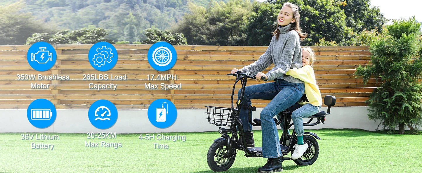 500W Electric Scooter with Seat – 17.5MPH