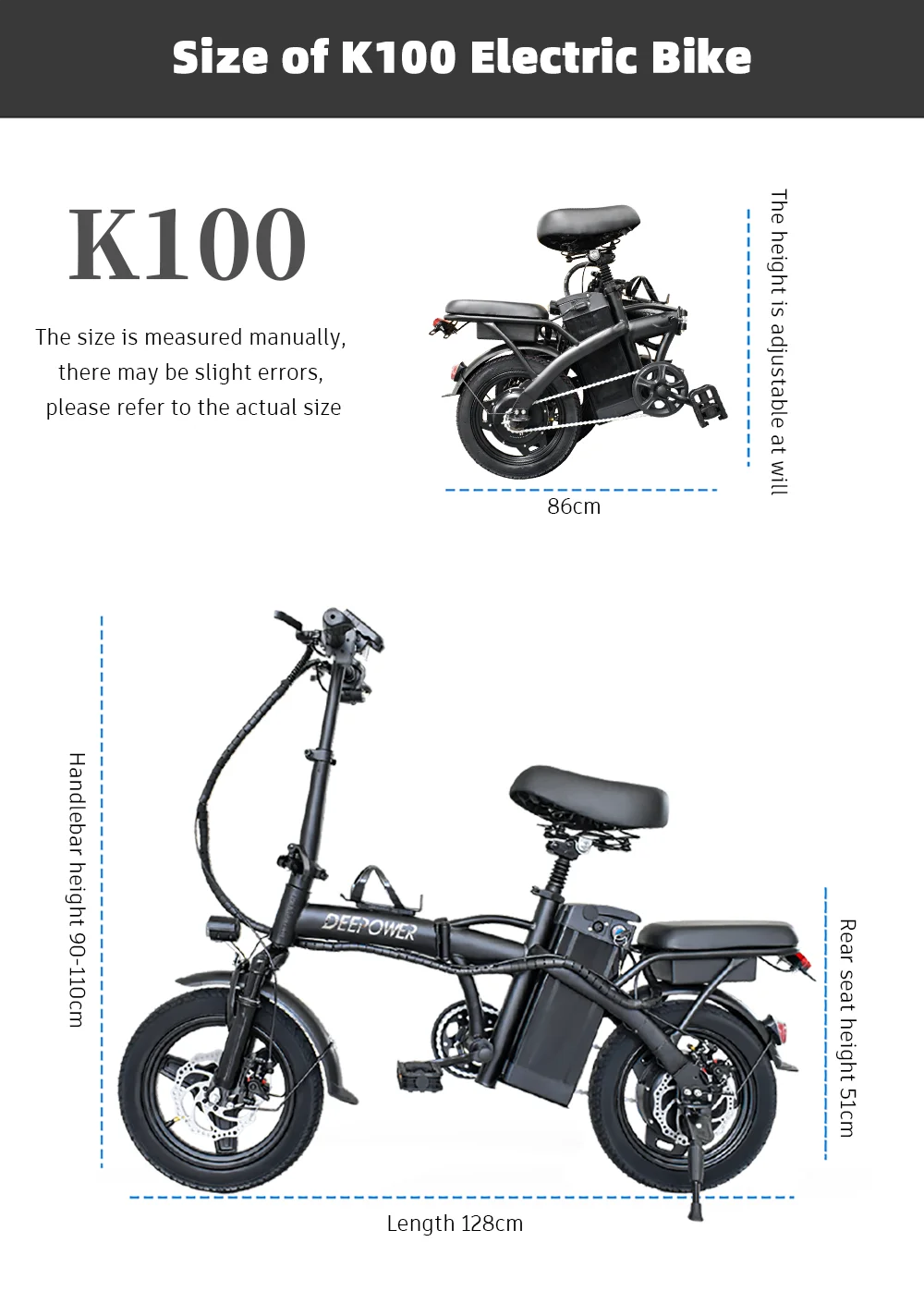 ZPW K100 400W Fat Tire Folding Ebike