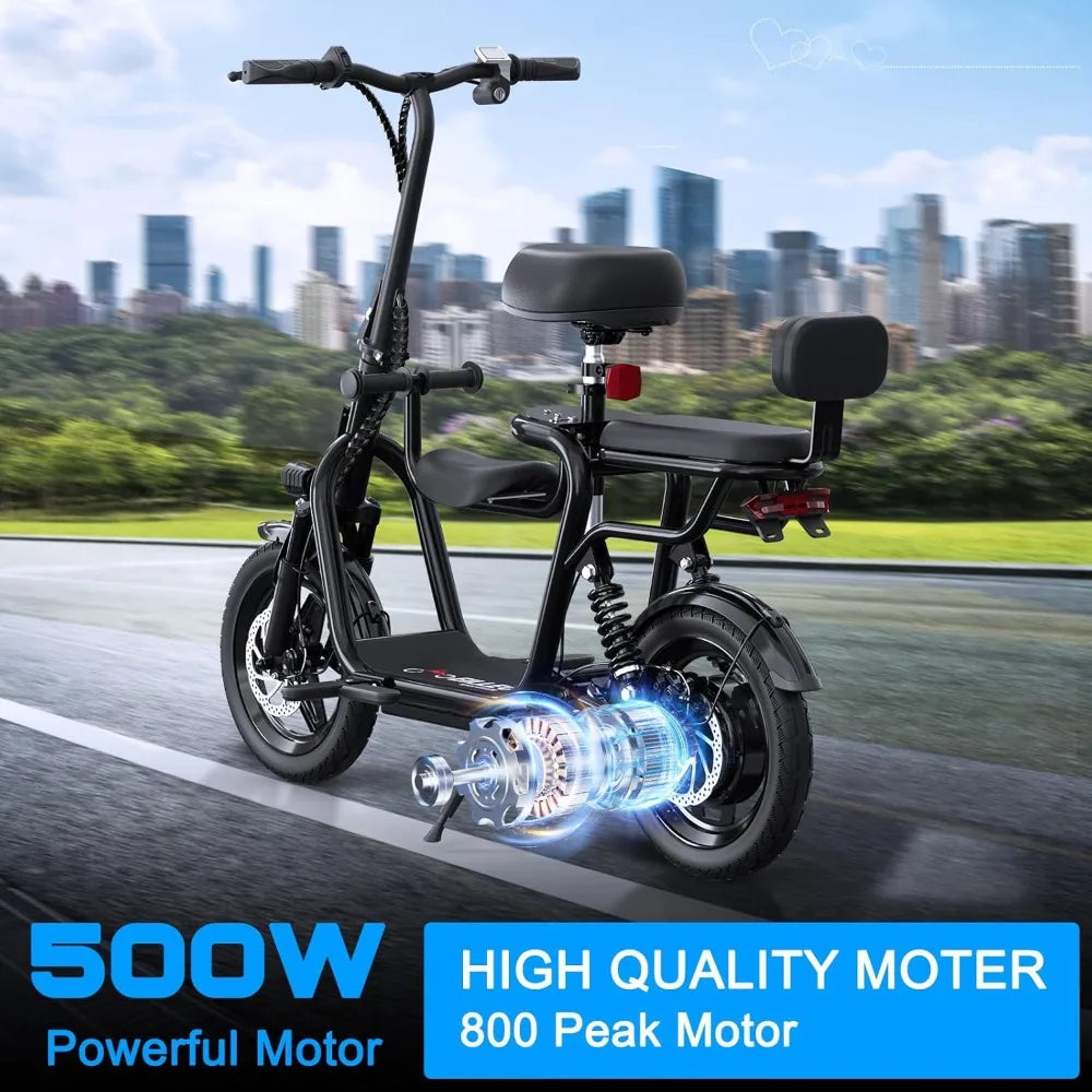 500W Electric Scooter with Seat – 17.5MPH