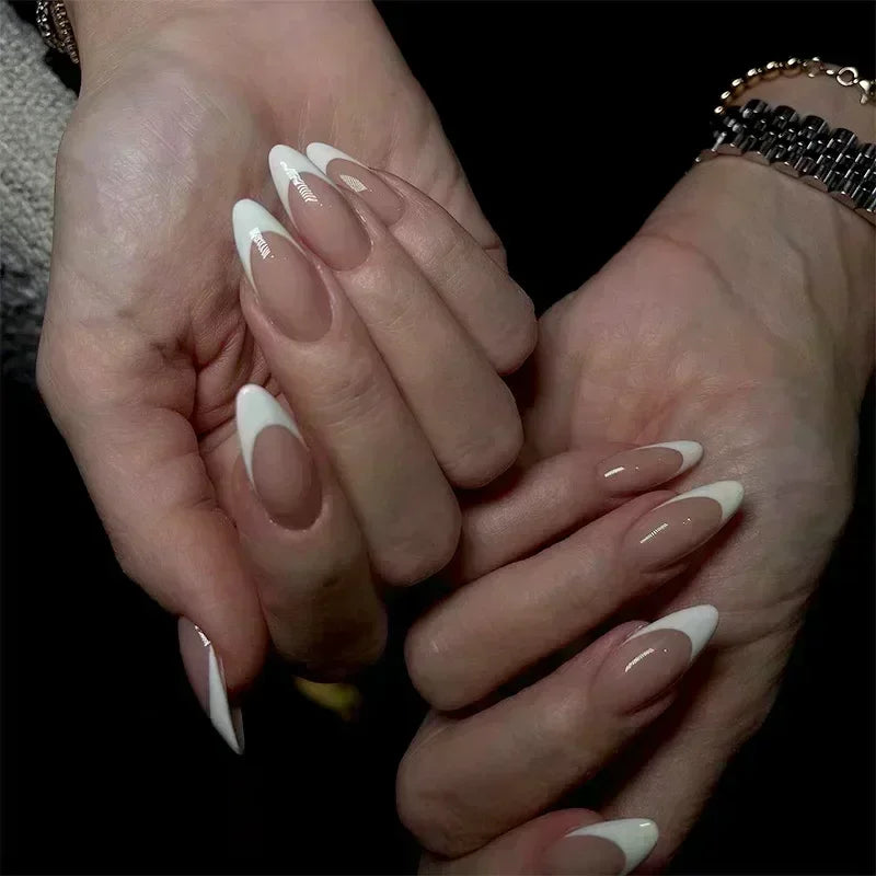 24pcs Short Almond Fake Nails