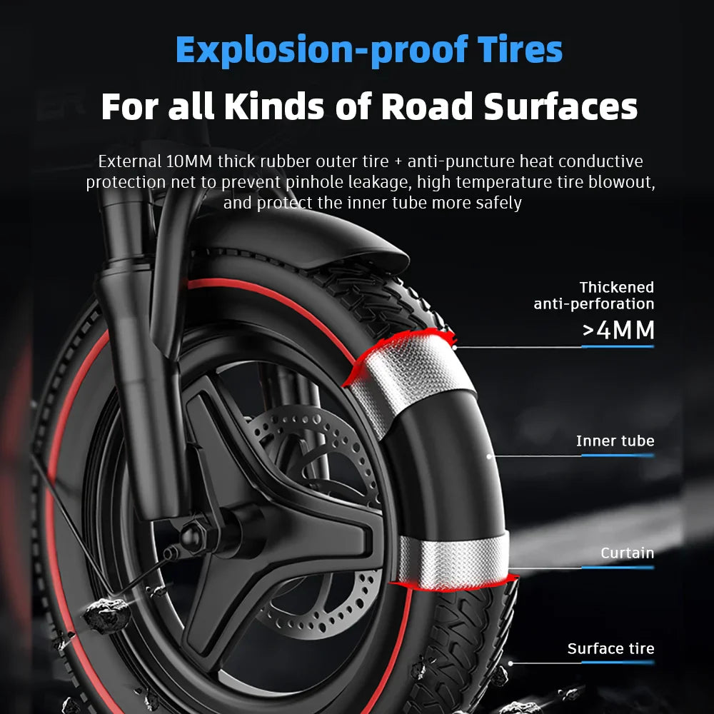 ZPW K100 400W Fat Tire Folding Ebike
