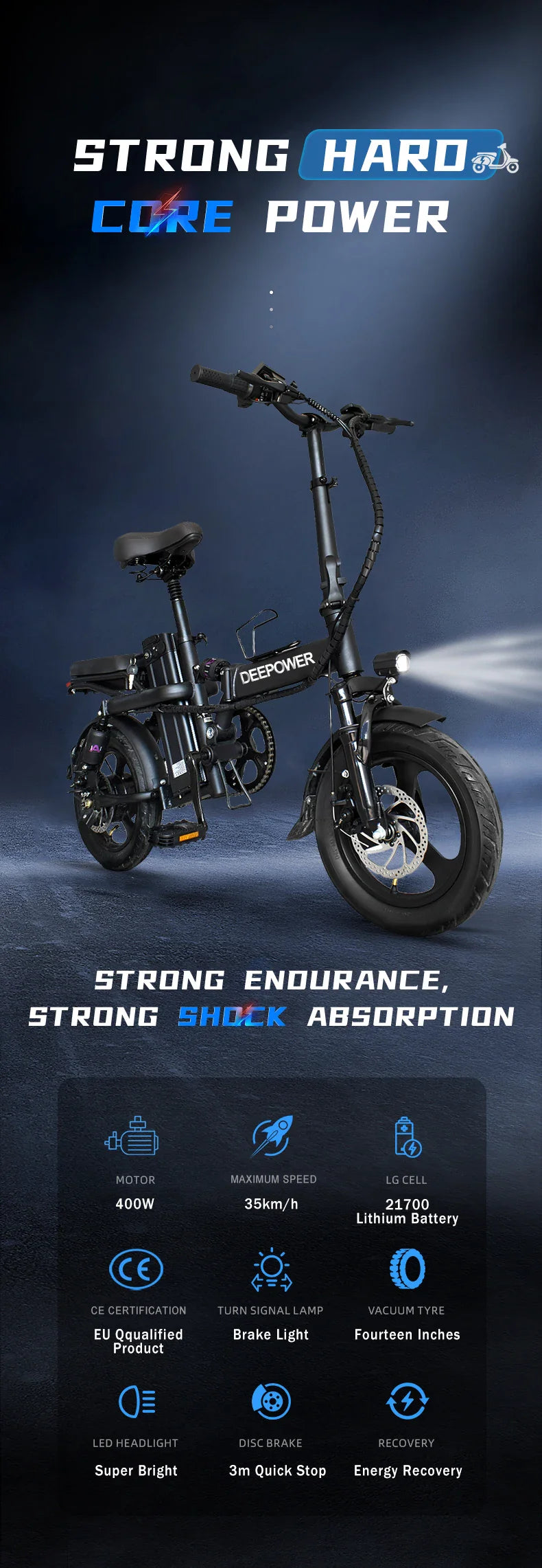 ZPW Folding Fat Tire Electric Bike