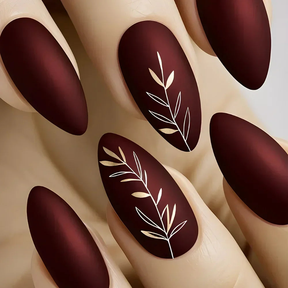 24pcs Short Almond Fake Nails