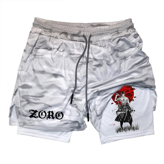 Pantalones cortos deportivos 2 en 1 para hombre