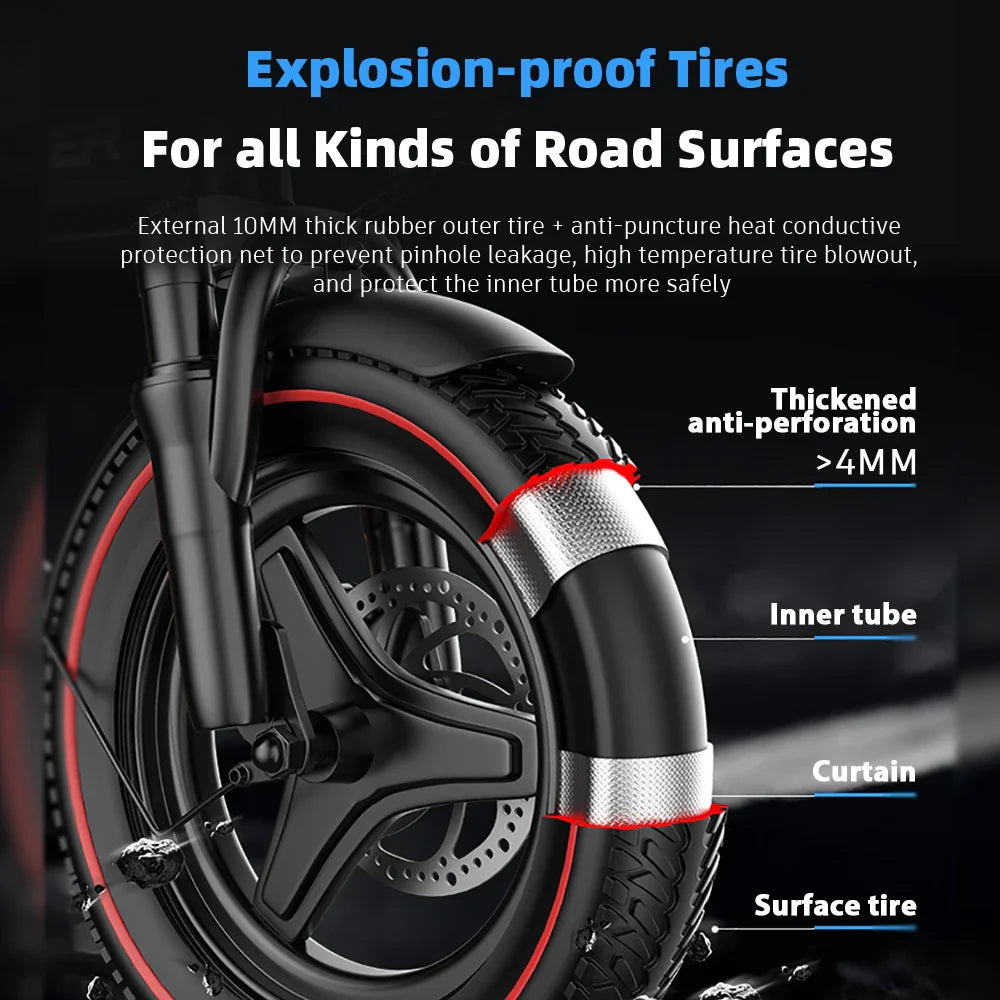 ZPW Folding Fat Tire Electric Bike