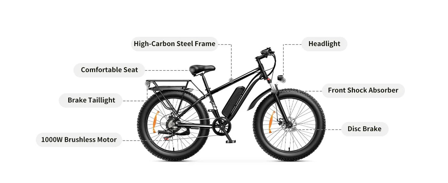 1500W Dual Shock Electric Bike