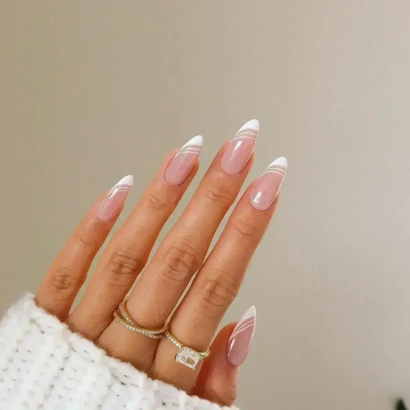 24pcs Short Almond Fake Nails