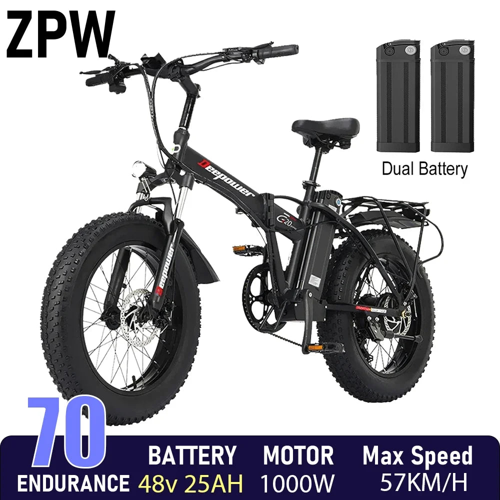 G20Pro 1000W Folding Fat Tire Ebike