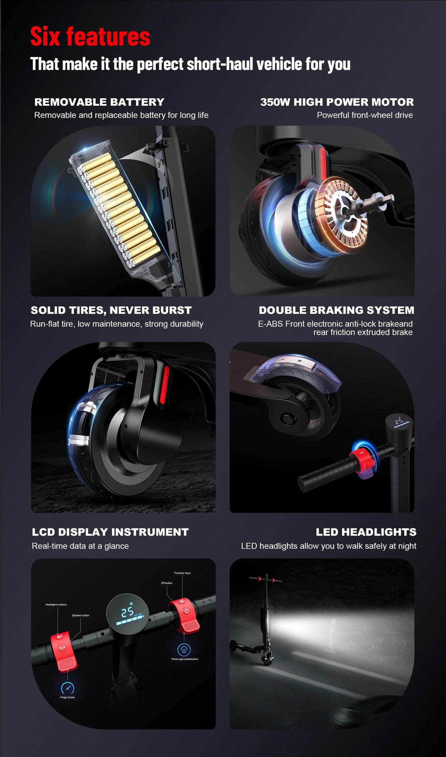 HX X6 350W Foldable Electric Scooter