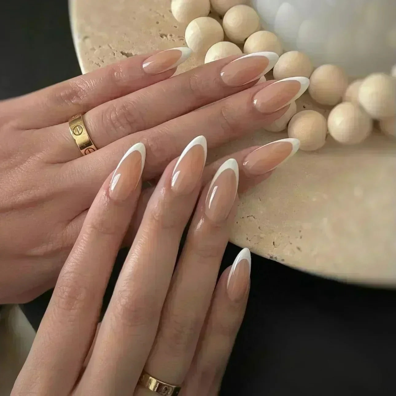 24pcs Short Almond Fake Nails