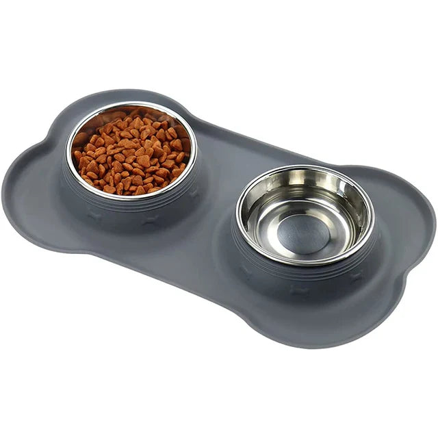 Anti-Slip Double Dog Bowl Set