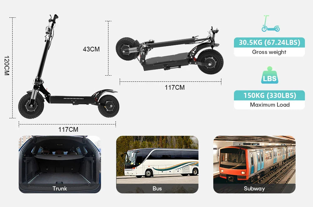 1600W/3200W High-Speed Folding Electric Scooter