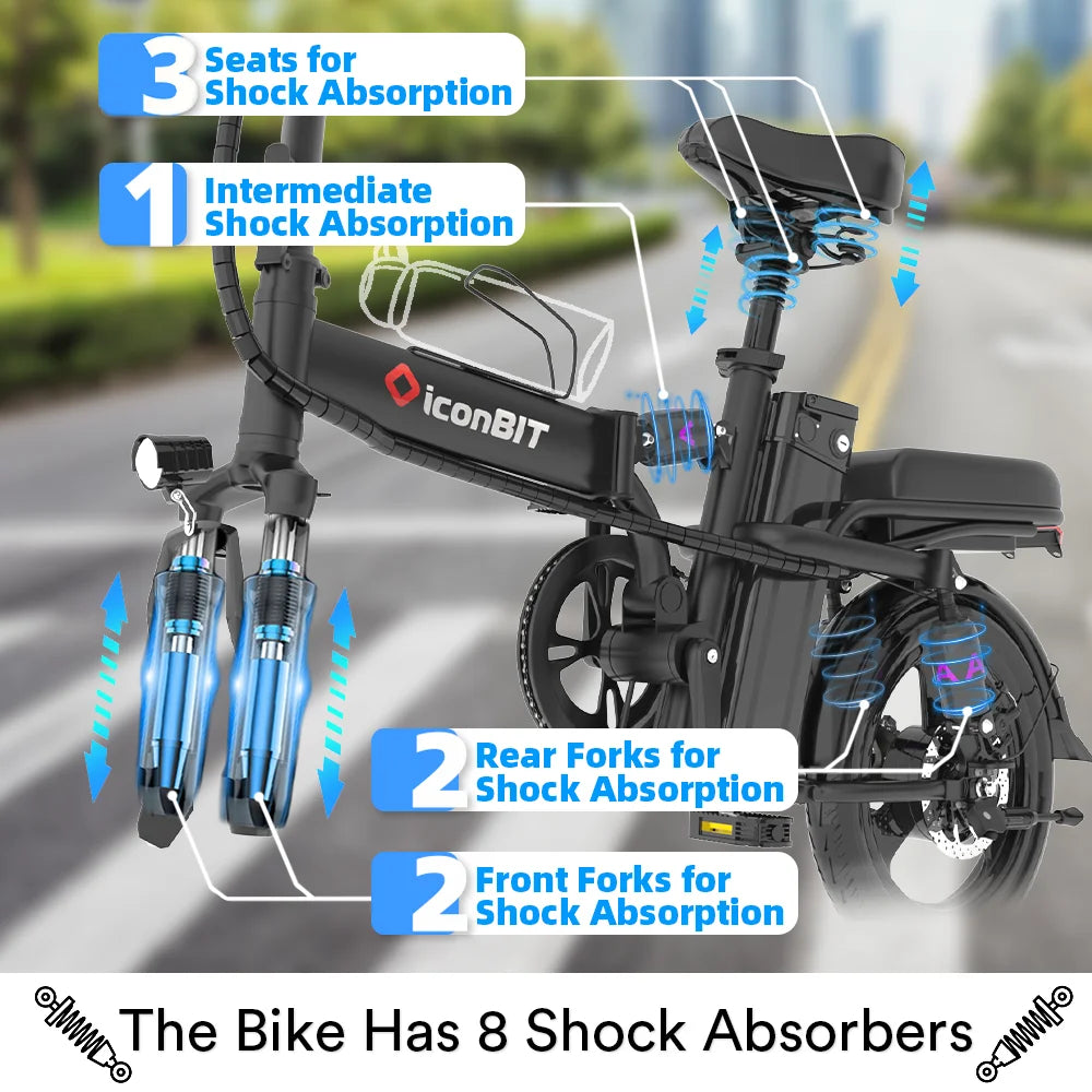 400W Fat Tire Folding Ebike – 48V 30AH