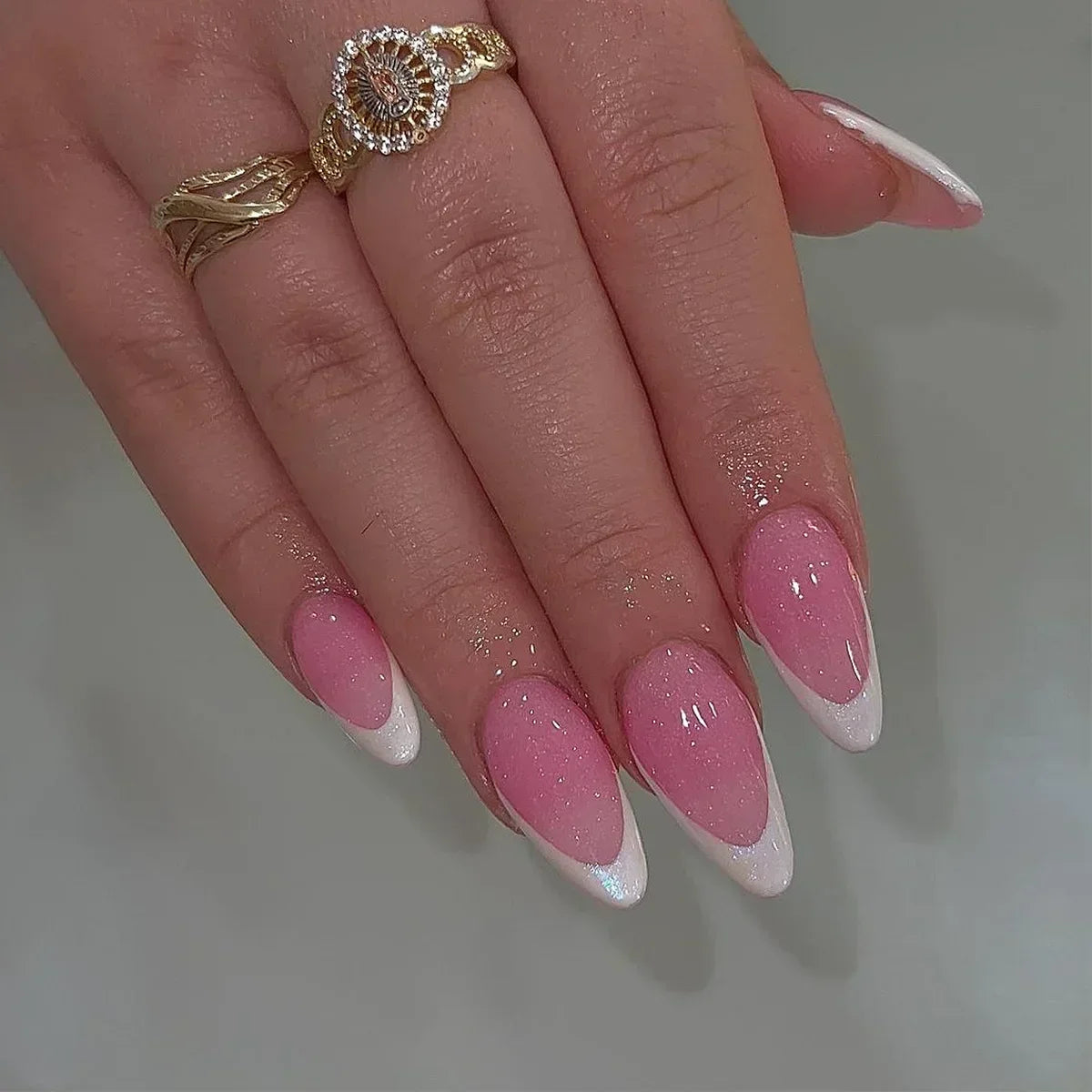 24pcs Short Almond Fake Nails