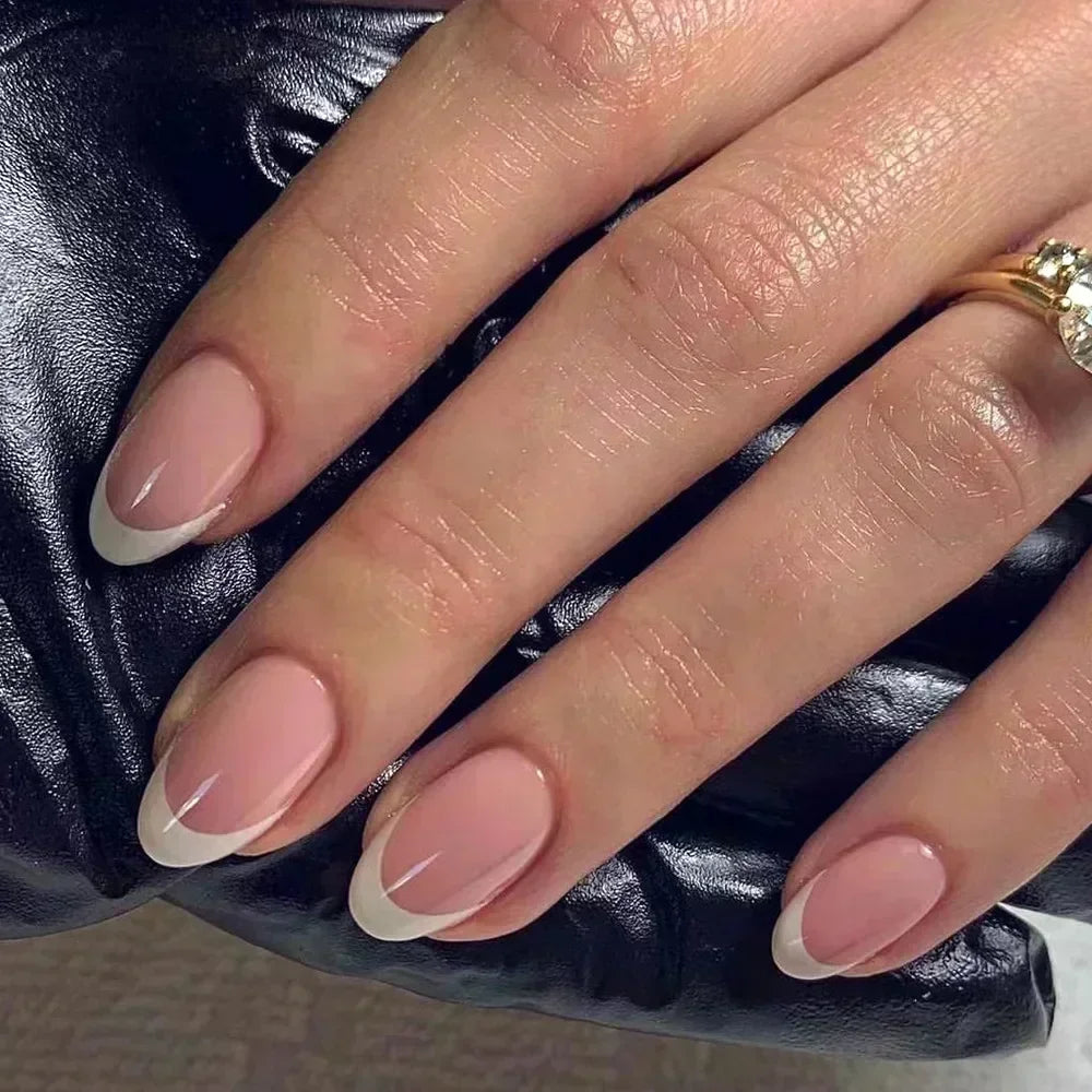 24pcs Short Almond Fake Nails
