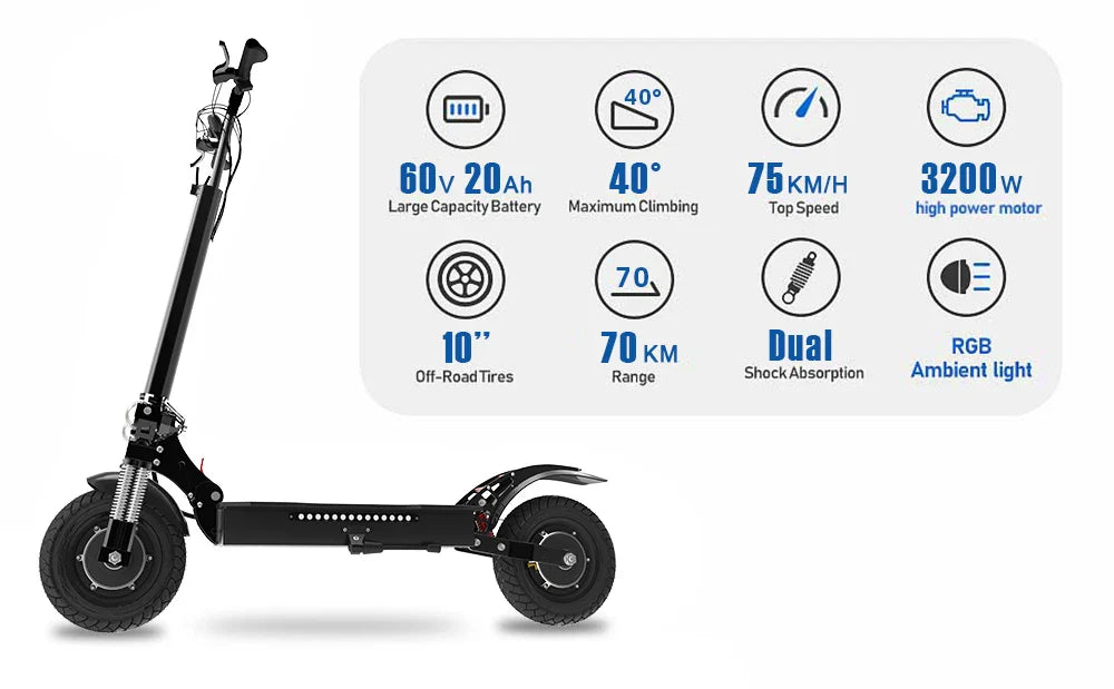 1600W/3200W High-Speed Folding Electric Scooter