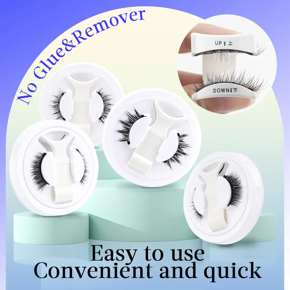 1 Pair Reusable Magnetic Eyelashes
