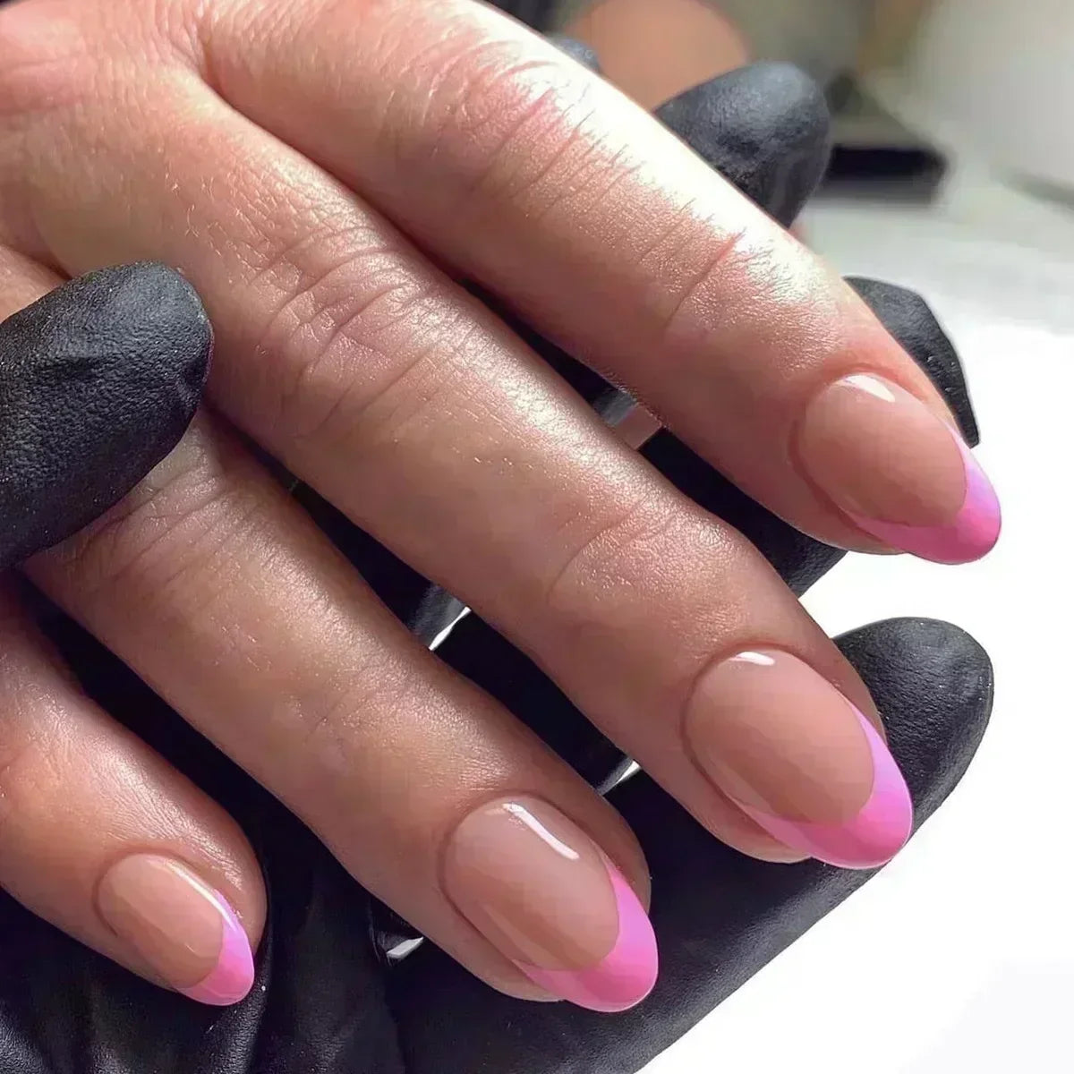 24pcs Short Almond Fake Nails
