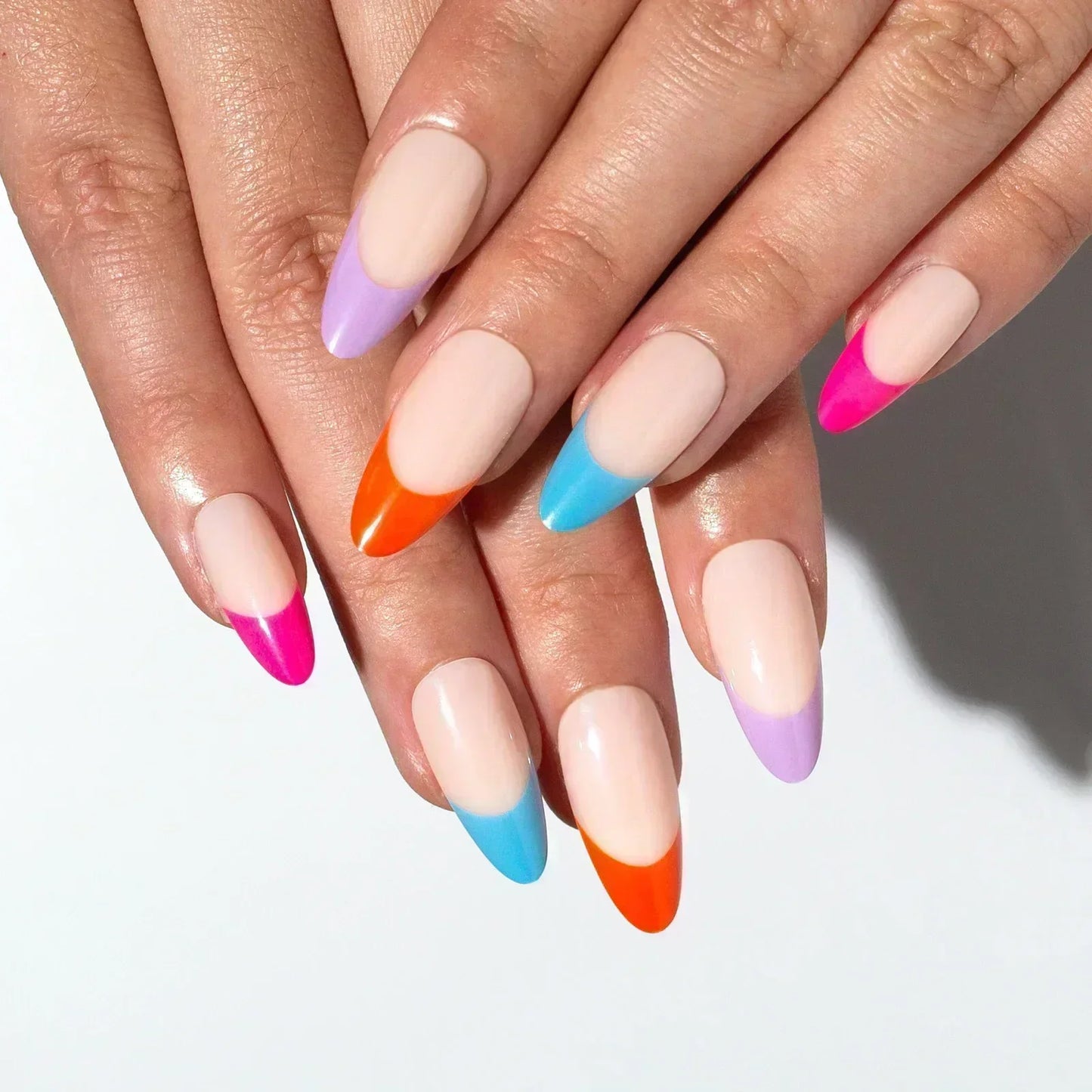 24pcs Short Almond Fake Nails