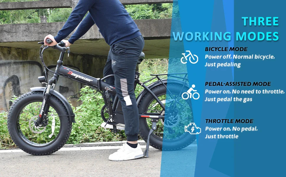 DEEPOWER G20 1000W Folding Fat Tire Ebike
