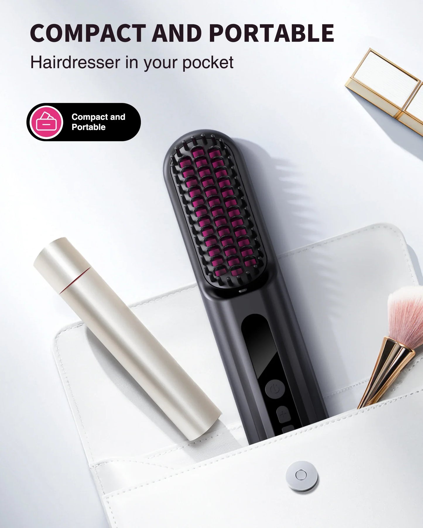 Cordless Hair Straightener Portable Brush