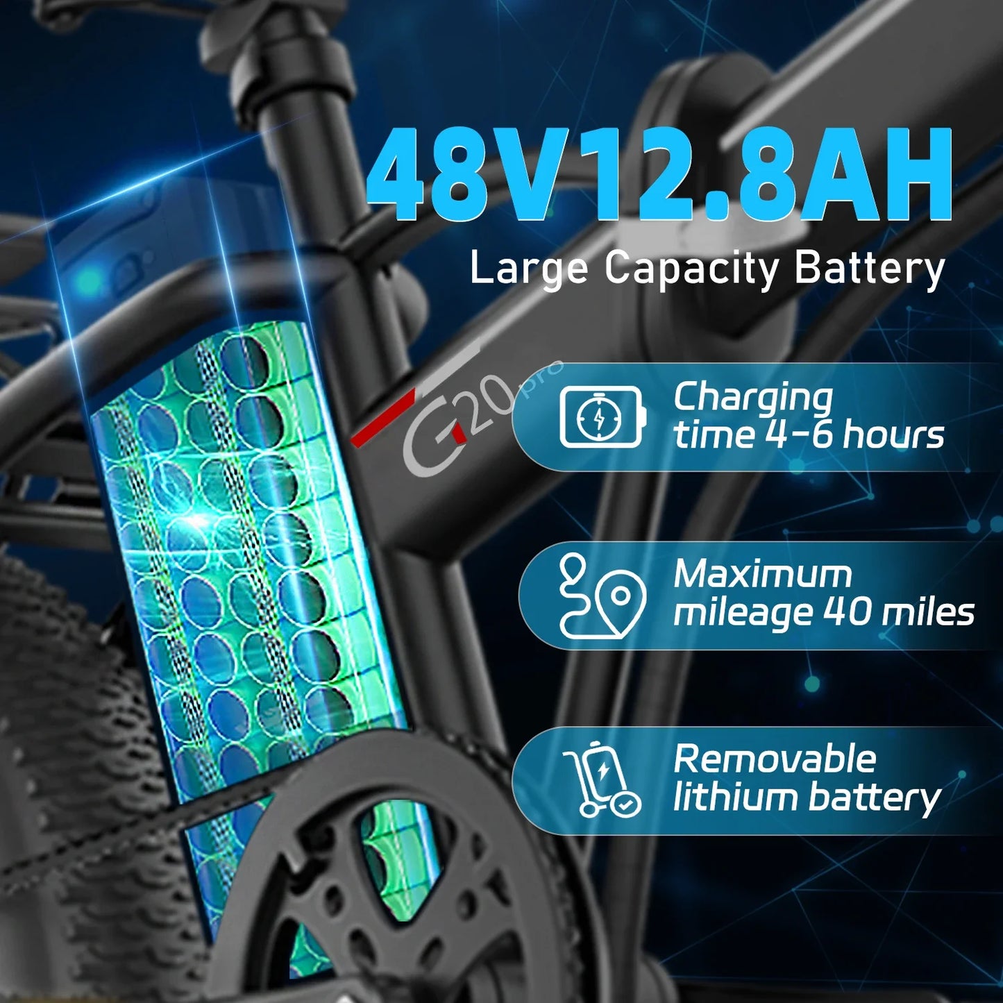 DEEPOWER G20 1000W Folding Fat Tire Ebike