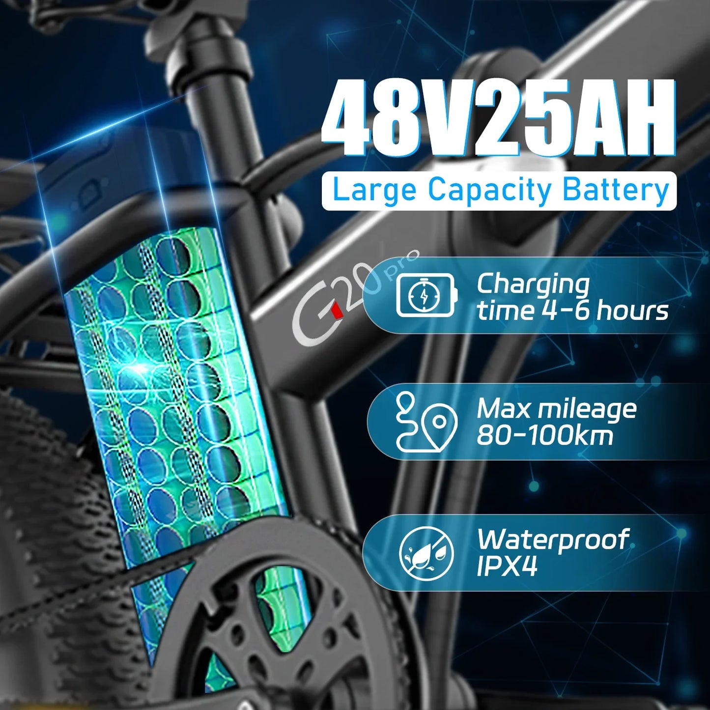 G20Pro 1000W Folding Fat Tire Ebike