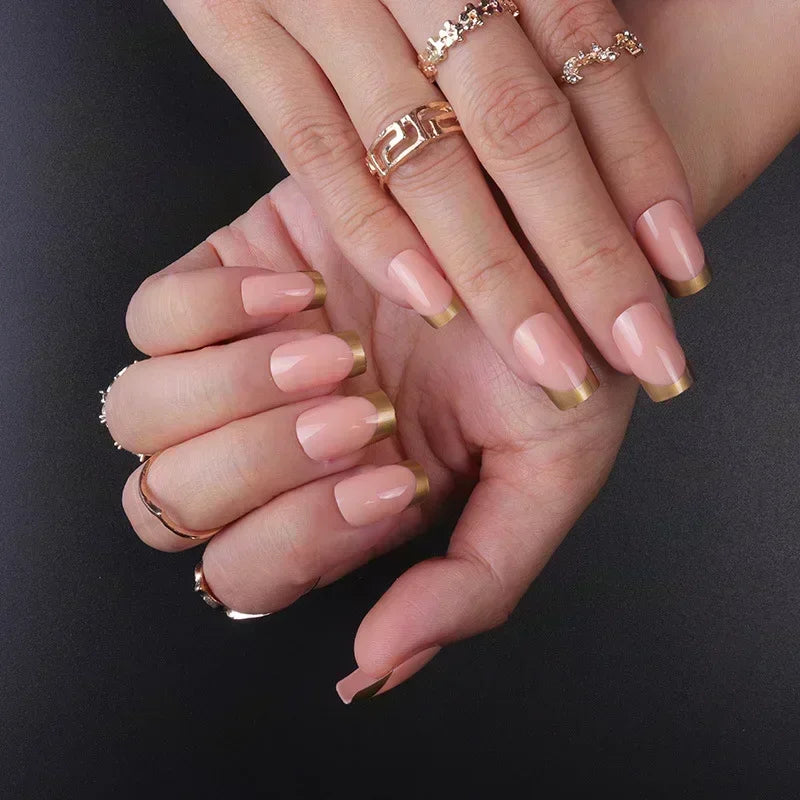 24pcs Short Almond Fake Nails