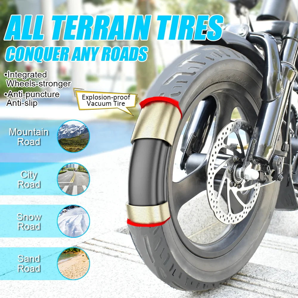 400W Fat Tire Folding Ebike – 48V 30AH