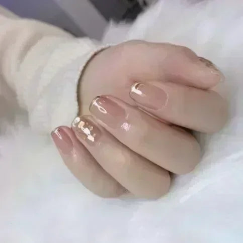 24pcs Short Almond Fake Nails