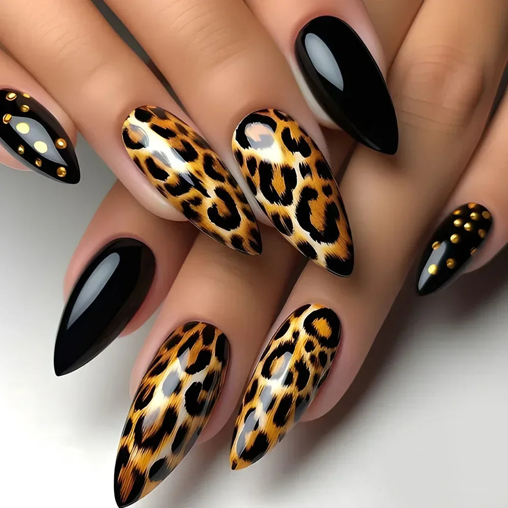 24pcs Short Almond Fake Nails