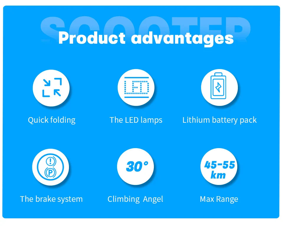 800W Adult Electric Scooter Long Range