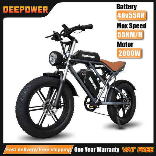 DEEPOWER S7 2000W Fat Tire Electric Bike – 48V 55Ah