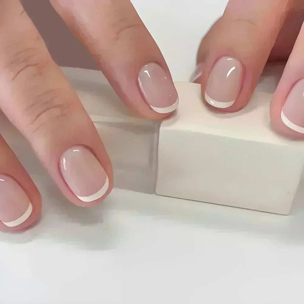 24pcs Short Almond Fake Nails