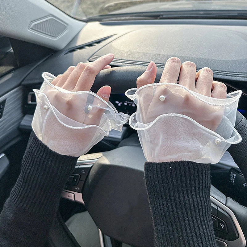 1 Pair Nail Art Tulle Gloves