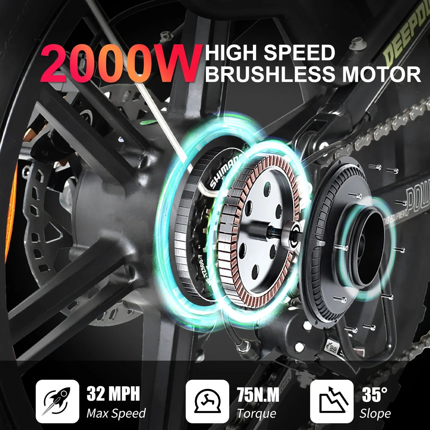 DEEPOWER H20PRO 2000W Folding Electric Bike