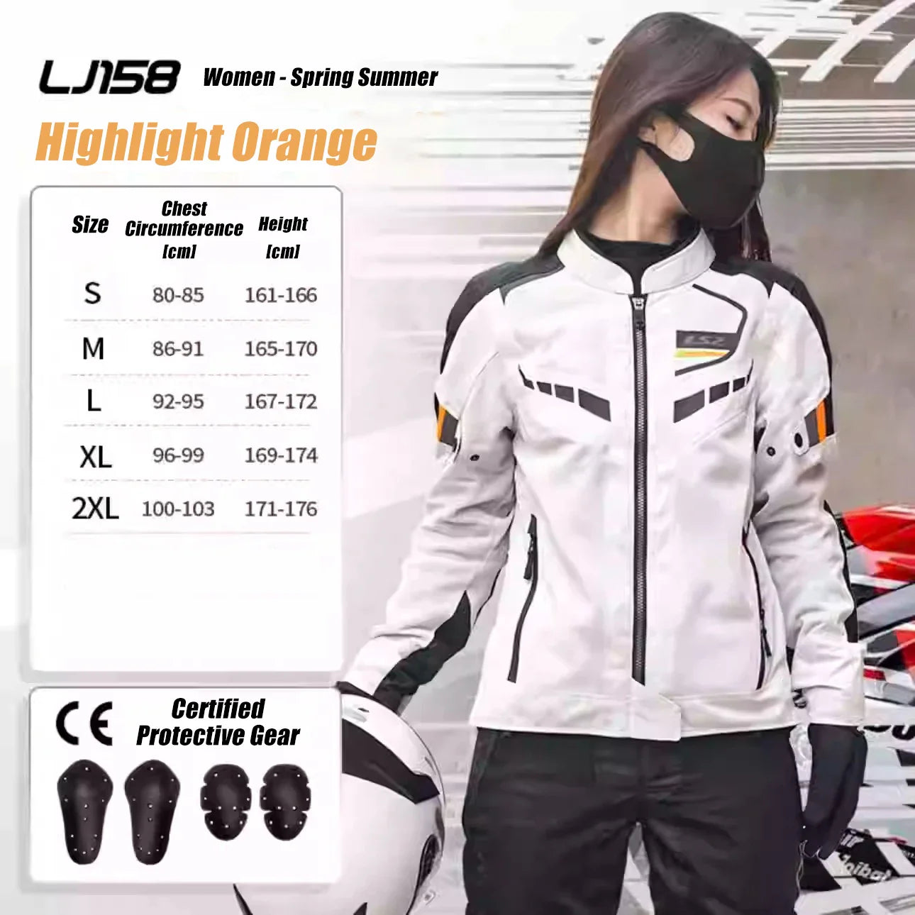 Original LS2 GARDA AIR Motorcycle Jacket Summer Mesh Breathable Motorbike Jacket Men Women CE Anti-Fall Reflective Riding Jacket